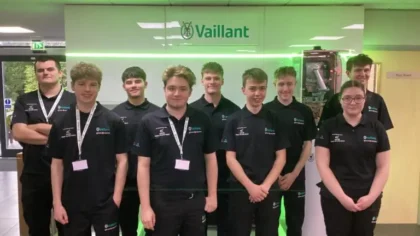 Emily Wass, 17, is one of the UK's first low carbon heating technician apprentices, joining the course to 'make a difference' in renewable heating after learning about the climate crisis in school.