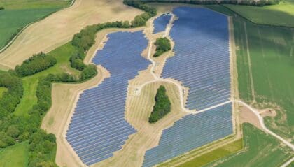 Aerial view of solar farm