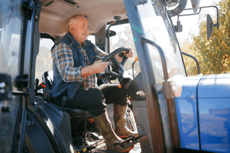 Farmer in a tractor