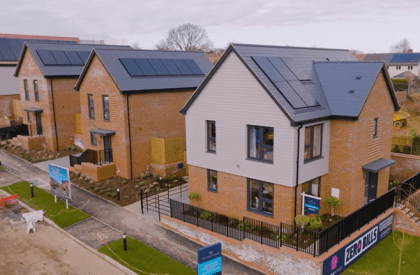 New houses with Zero Bills banner advertised on fence