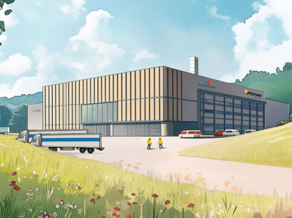 Artist impression of a factory from outside