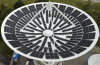 satellite dish with solar panels in