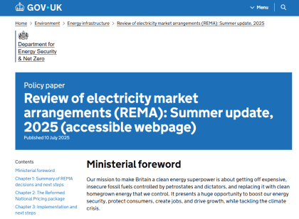 Close-up of UK government website notification